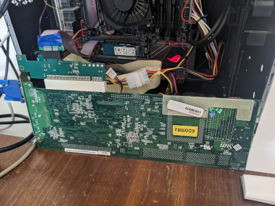 The SBC attached to a regular PC.